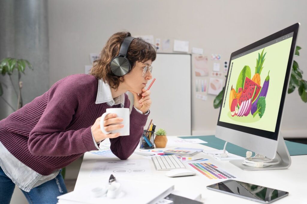 Designer working on a computer